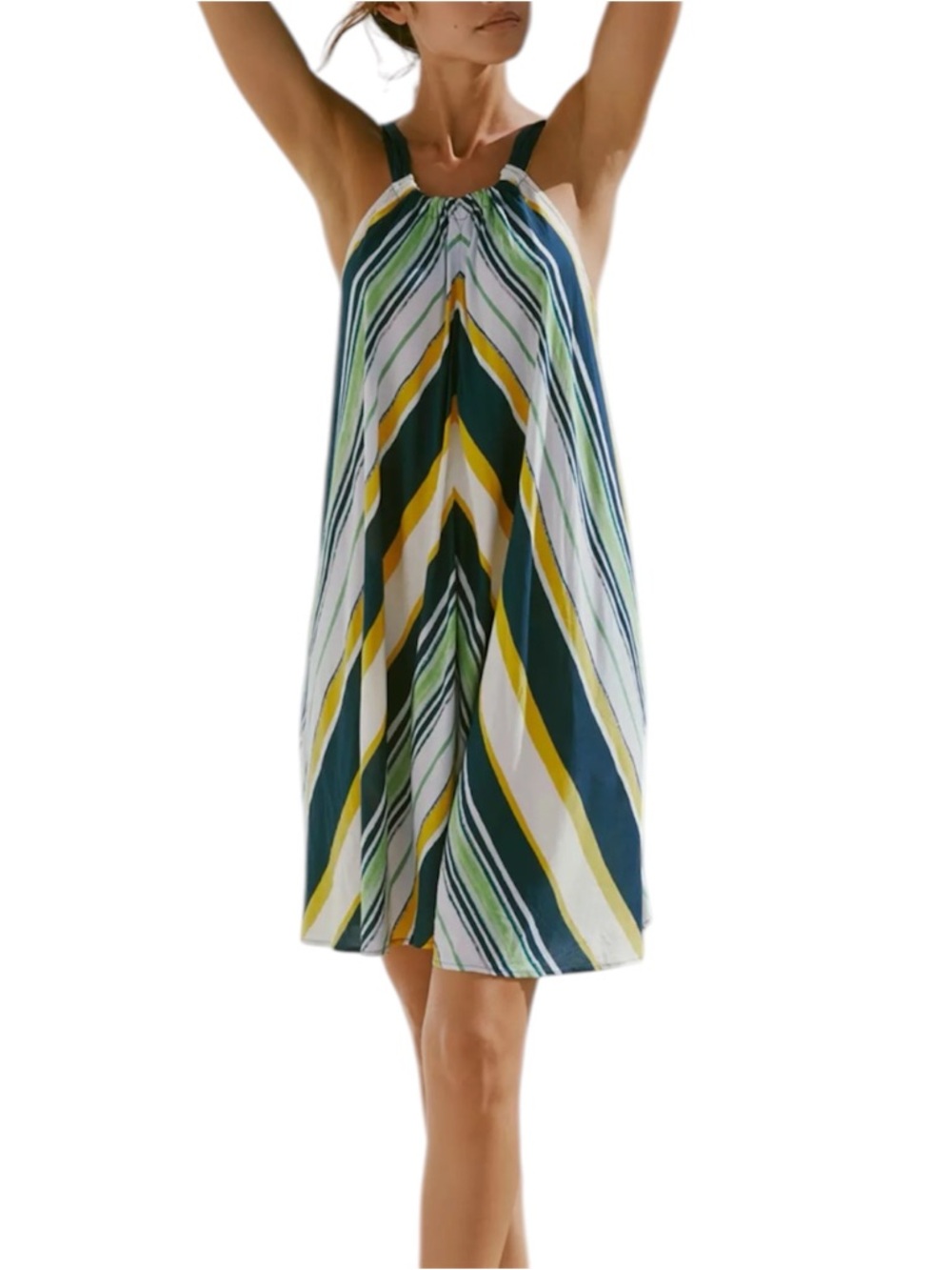 Anthropologie Halter Bow-Back Mini Dress